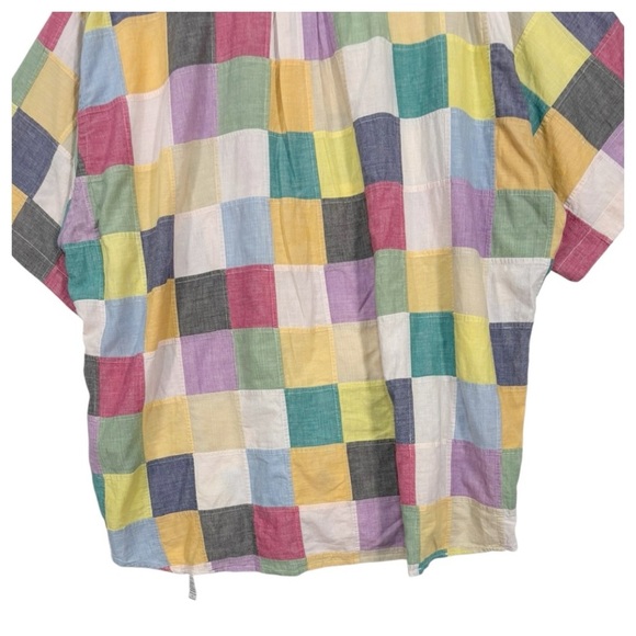 Orvis Patchwork Button Up Short Sleeve Shirt Size XXL - Picture 6 of 9